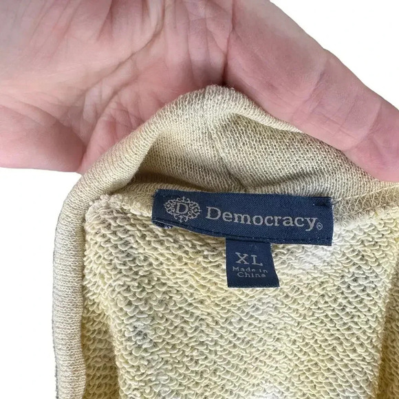 Democracy women's XL Pastel Tie Dyed Sweatshirt Glittery Mock Neck Long Sleeve - Picture 7 of 8